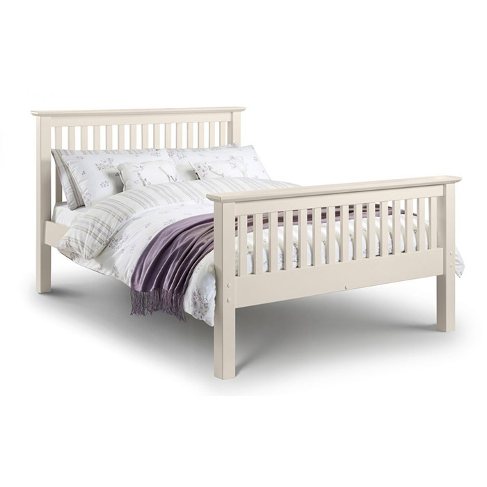 Barcelona Bed High Foot End Stone White Double